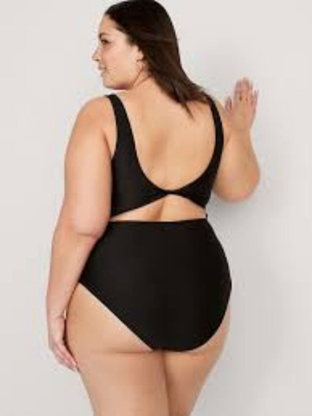 NWT Old Navy size XXL black slimming one peice swim suit twist back full coverag